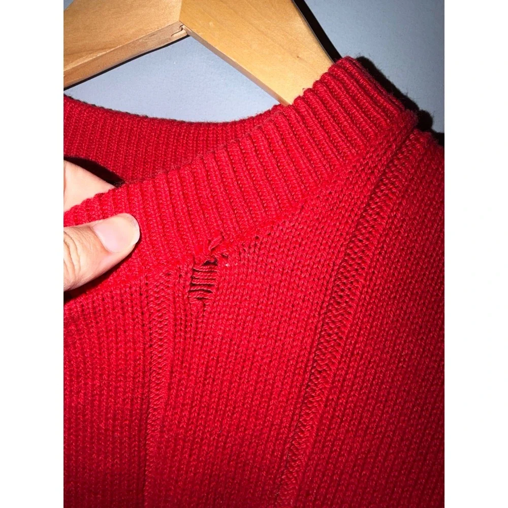 Vintage Dunbrooke Red Ribbed Knit Sweater 2XL Historic Burlington Iowa‎ USA Made